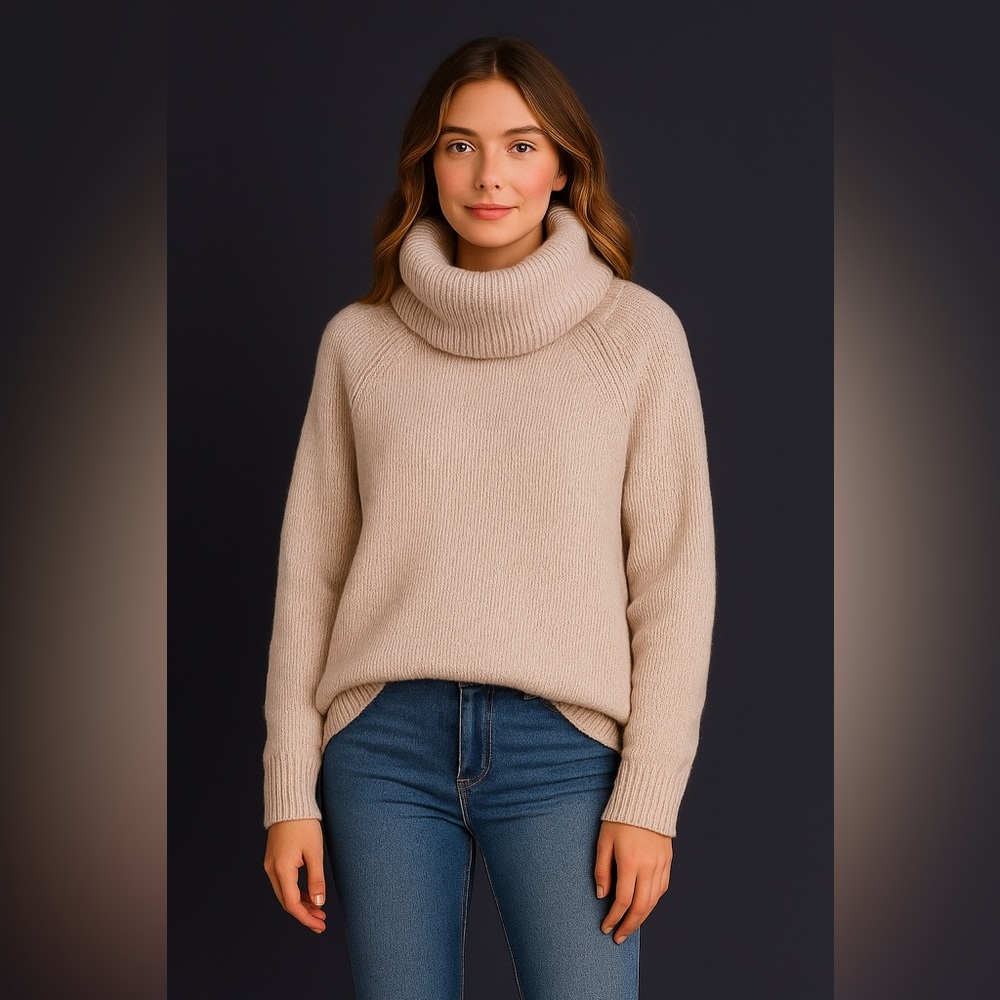 Soft Pink  turtleneck sweater from
Joan Vass New York
* Small size